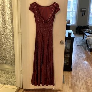 Red sequin bridesmaid dress